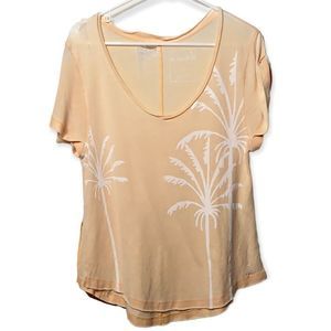 Free People Brittney Palm Tree Distressed Graphic Tee Sz Small We The Free